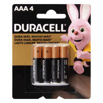 Pilha Alcalina AAA Duracell 1,5V 4 unidades