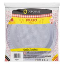 Prato Plástico 17,5cm 10 Unidades Copobras