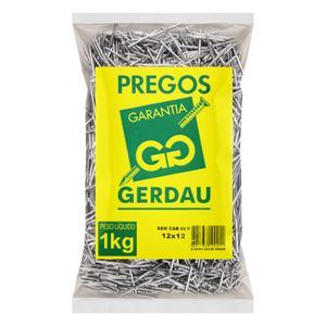 Prego Galvanizado sem Cabeça Gerdau 12 x 12 1kg