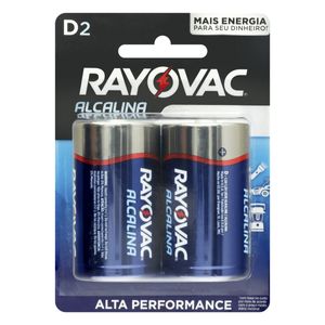 Pilha Alcalina D Rayovac 1,5V 2 unidades