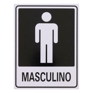 Placa de Sinalização Sanitário Masculino Ja Placas 15cm x 20cm