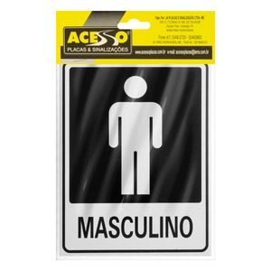 Placa de Sinalização Sanitário Masculino Ja Placas 15cm x 20cm