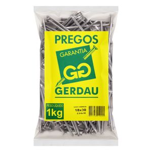 Prego com Cabeça Gerdau 18 x 30 1kg