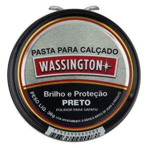 Pasta para Calçado Preto Wassington 36g