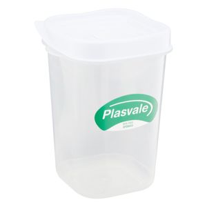 Porta Mantimentos Quadrado Plasvale Branco 500ml