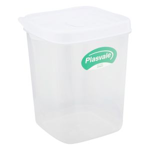 Porta Mantimentos Quadrado Plasvale Branco 1,3l