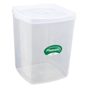 Porta Mantimentos Quadrado Plasvale Branco 8l