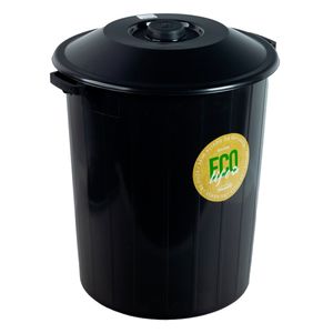 Lixeira com Tampa Preta Plasvale Eco Life 35l