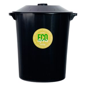 Lixeira com Tampa Preta Plasvale Eco Life 35l