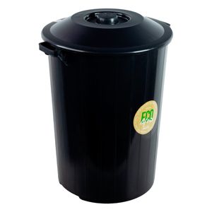 Lixeira com Tampa Preta Plasvale Eco Life 64l