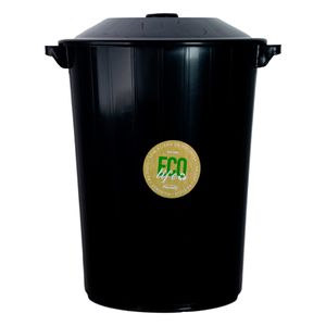 Lixeira com Tampa Preta Plasvale Eco Life 64l