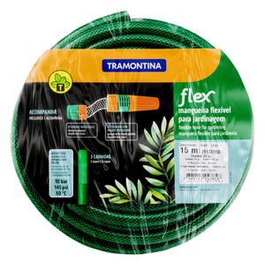 Kit Mangueira Flexível para Jardim Tramontina 3 peças 15m