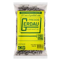 Prego Polido com Cabeça Gerdau 15 x 15 1kg