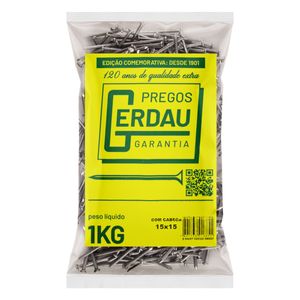 Prego Polido com Cabeça Gerdau 15 x 15 1kg