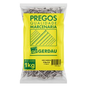 Prego Polido sem Cabeça Gerdau 13 x 15 1kg