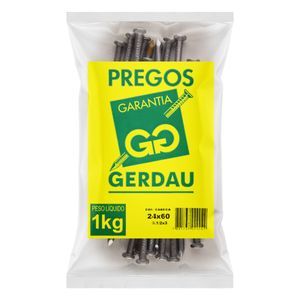 Prego Polido com Cabeça Gerdau 24 x 60 1kg
