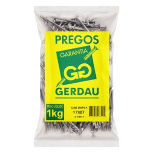 Prego Polido com Cabeça Dupla Gerdau 17 x 27 1kg