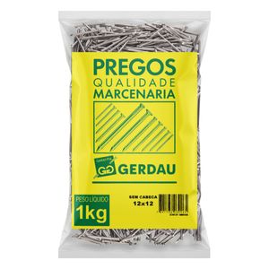 Prego Polido sem Cabeça Gerdau 12 x 12 1kg