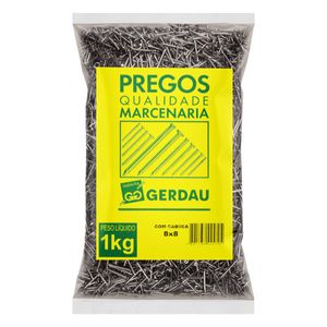 Prego Polido com Cabeça Gerdau 8 x 8 1kg