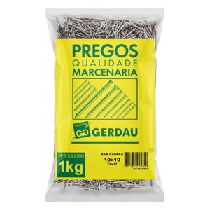 Prego Polido sem Cabeça Gerdau 10 x 10 1kg