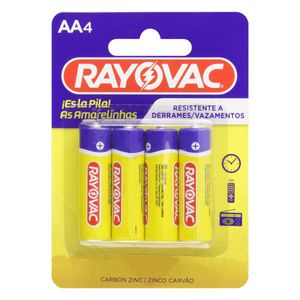 Pilha Comum AA Rayovac As Amarelinhas 1,5V 4 Unidades