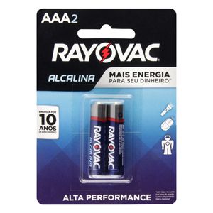 Pilha Alcalina AAA Rayovac 1,5V 2 unidades