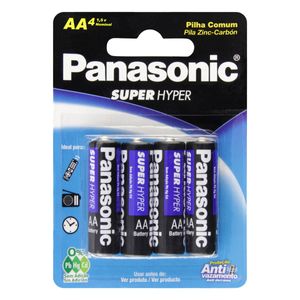 Pilha Comum AA Panasonic Ultra Hyper 1,5V 4 Unidades