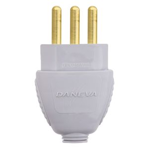 Plugue Macho Cinza Daneva 2 pinos + Terra 10A