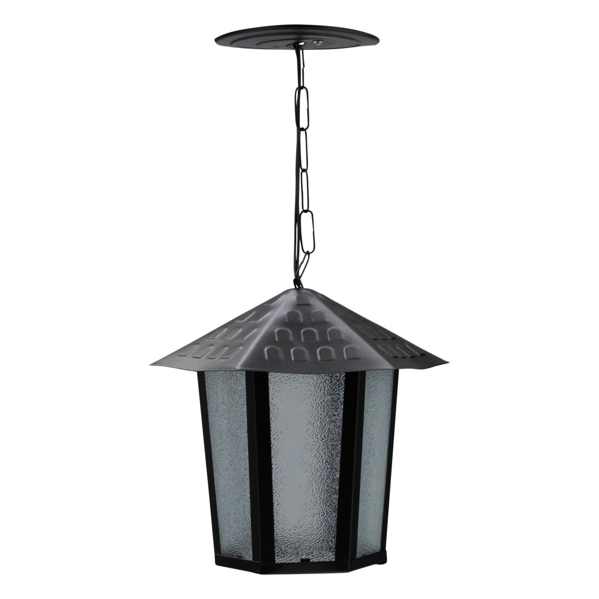 ArandelaColonialPretaSextavadaBlumenauFrontal1