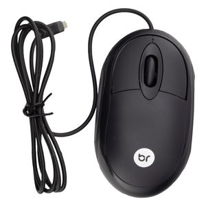 Mouse Óptico com Fio USB Scroll Bright Preto