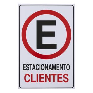 Placa de Sinalização Estacionamento para Clientes Acesso 20cm x 30xm