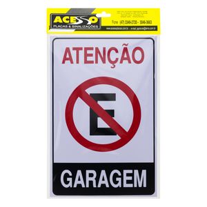 Placa de Sinalização Garagem Acesso 20cm x 30xm