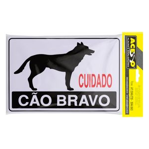 Placa de Sinalização Cão Bravo Acesso 20cm x 30cm