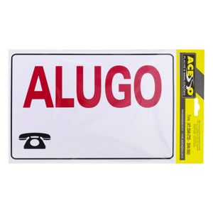 Placa de Sinalização Alugo Acesso 20cm x 30cm