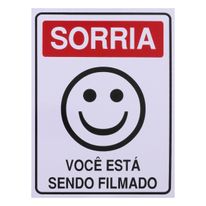 Placa de Sinalização Sorria Ja Placas 15cm x 20cm