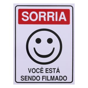 Placa de Sinalização Sorria Ja Placas 15cm x 20cm