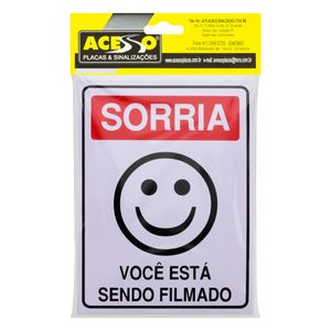 Placa de Sinalização Sorria Ja Placas 15cm x 20cm