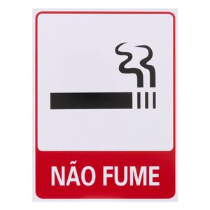 Placa de Sinalização Não Fume Acesso 15cm x 20cm