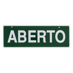 Placa de Sinalização Aberto e Fechado Acesso 10cm x 30cm