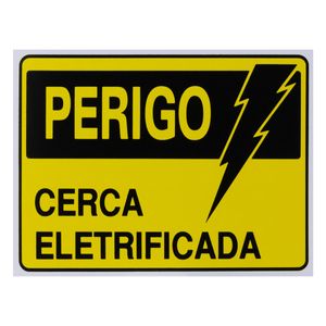 Placa de Sinalização Cerca Eletrificada Acesso 15cm x 20cm