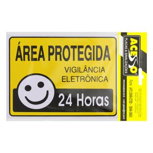 Placa de Sinalização Área Protegida Acesso 15cm x 20cm