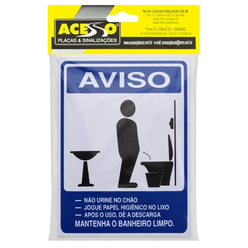 Placa-de-Sinalizaao-Aviso-Sanitario-Masculino-Acesso-15cm-x-20cmFrontal2