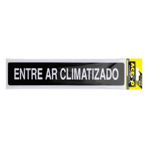 Placa de Sinalização Entre Ar Climatizado Acesso 7cm x 30cm