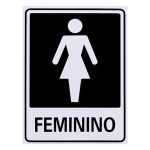 Placa de Sinalização Sanitário Feminino Ja Placas 15cm x 20cm