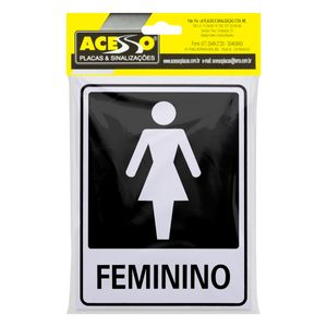 Placa de Sinalização Sanitário Feminino Ja Placas 15cm x 20cm