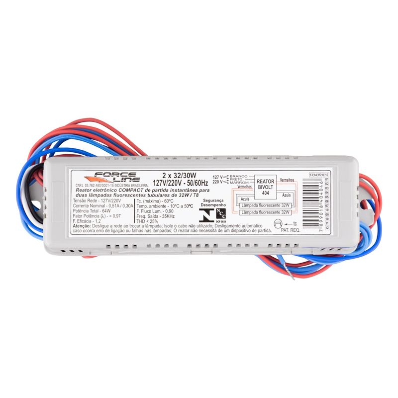 Reator-Eletronico-Compact-2-Lampada-Force-Line-64W-BivoltFrontal1