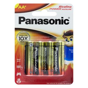 Pilha Alcalina AA Panasonic 1,5V 4 unidades