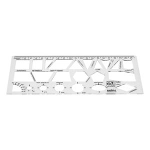 Régua Geométrica Transparente Waleu