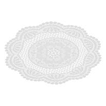 Toalha de Bandeja Crochê Branco Uzoo