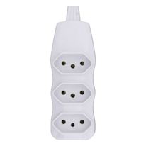 Tomada Tripla 2 Pinos + Terra Fc Branca 10A